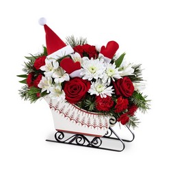The Dashing Through the Snow Bouquet from Clifford's where roses are our specialty